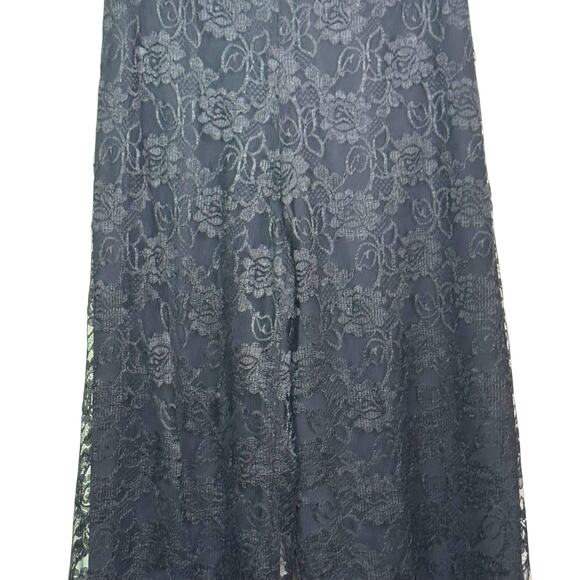 Vintage Farinae Collections Made in USA Size 10 Black Lace Wide Leg Pants - Picture 3 of 8